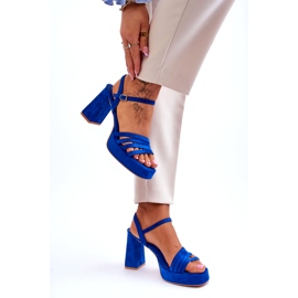 FB2 Plateau-Sandalen aus Wildleder für Damen Blau Verda 5