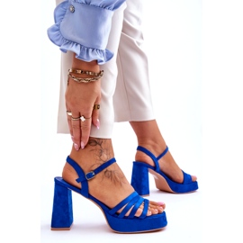 FB2 Plateau-Sandalen aus Wildleder für Damen Blau Verda 6