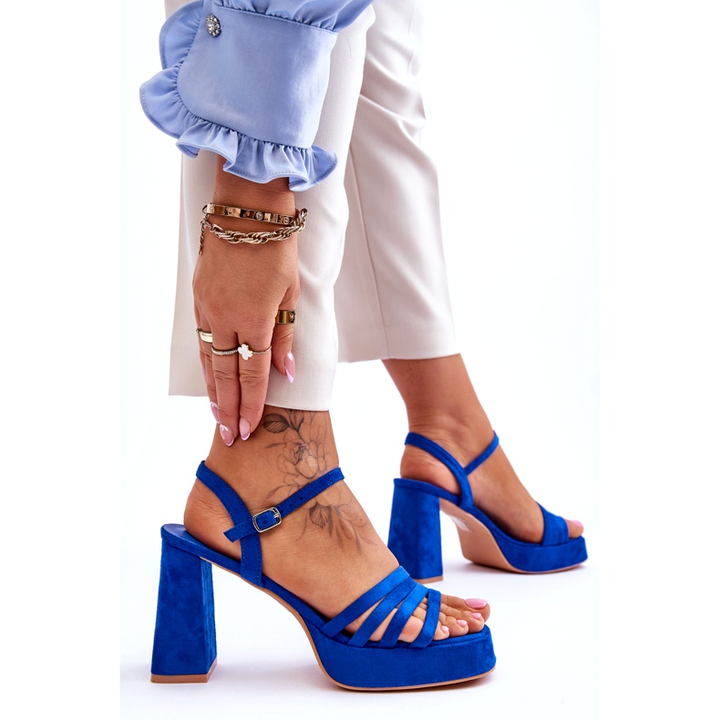 FB2 Plateau-Sandalen aus Wildleder für Damen Blau Verda 6