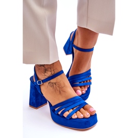 FB2 Plateau-Sandalen aus Wildleder für Damen Blau Verda 7