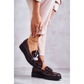 Sergio Leone Lackierte Loafer auf der bordeauxfarbenen Kjersti-Plattform rot 2