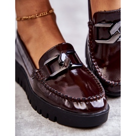 Sergio Leone Lackierte Loafer auf der bordeauxfarbenen Kjersti-Plattform rot 4