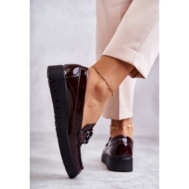 Sergio Leone Lackierte Loafer auf der bordeauxfarbenen Kjersti-Plattform rot 5