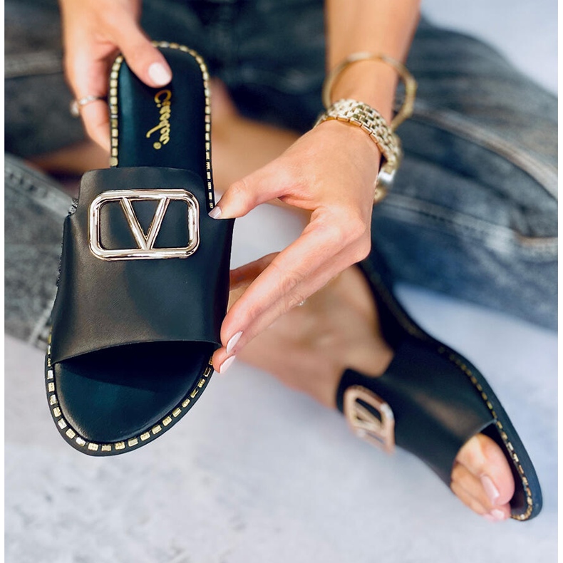 BM Tonya Schwarze Damenhausschuhe 2