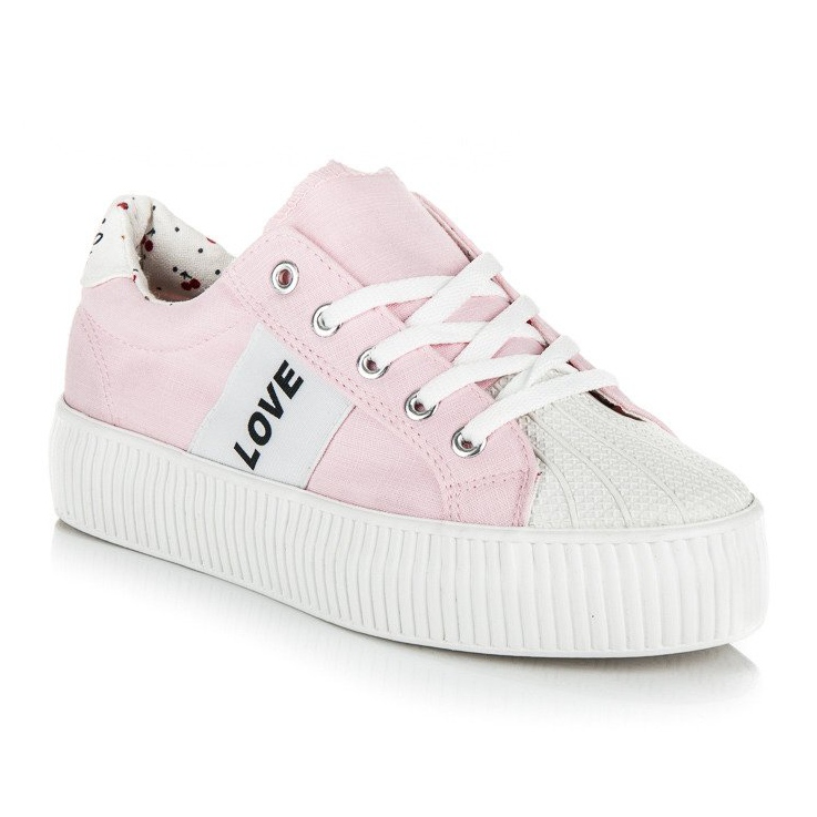 Kylie Love &amp; Peace-Plateau-Turnschuhe rosa 1