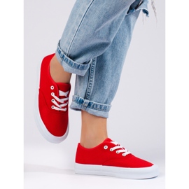 Klassischer Schnürsneaker für Damen Shelovet rot 2