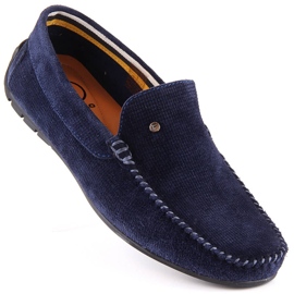 Herren-Slipper aus Leder und Wildleder Marineblau Filippo MP923 1