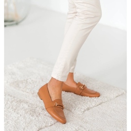 Marco Shoes Goldverzierte Loafer braun 1