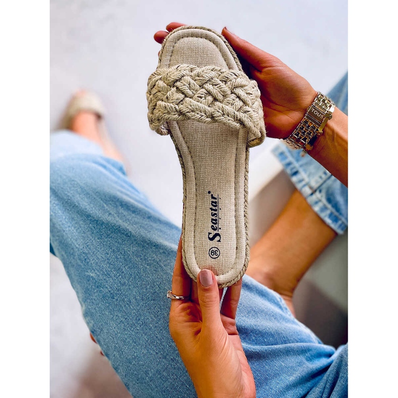 BM Erika Beige Damen-Stringhausschuhe 2