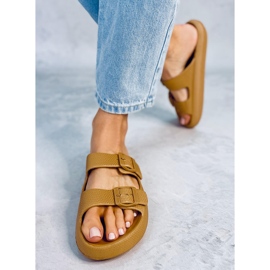 Pantoletten Aryn Khaki aus Gummi braun 1