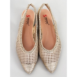 PA1 Grazia Gold durchbrochene Ballerinas mit offener Ferse golden 1