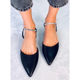 PA1 Durie Schwarze Ballerinas mit offenem Absatz 2