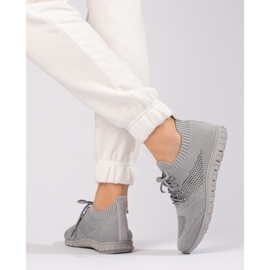 W. Potocki Leichte durchbrochene Damensportschuhe Potocki grau 1