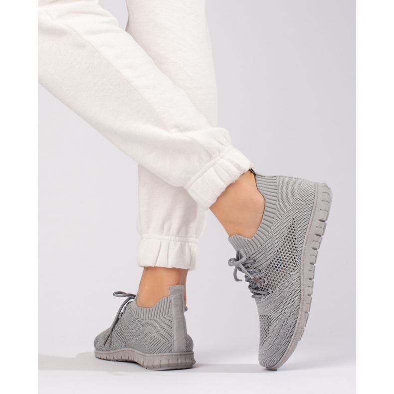 W. Potocki Leichte durchbrochene Damensportschuhe Potocki grau 1