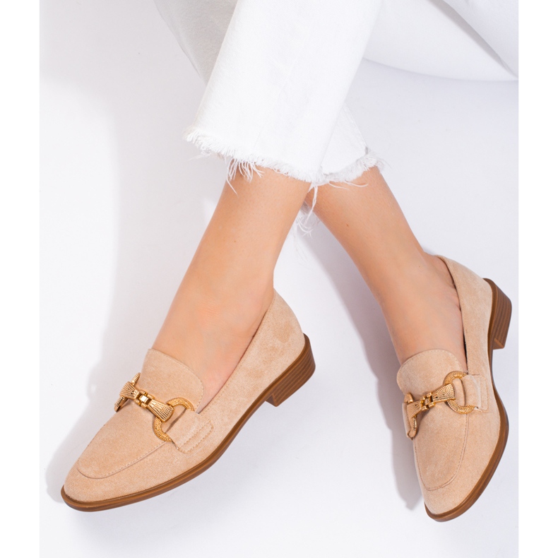 Seastar Beige Wildleder-Loafer von Shelovet für Damen 2