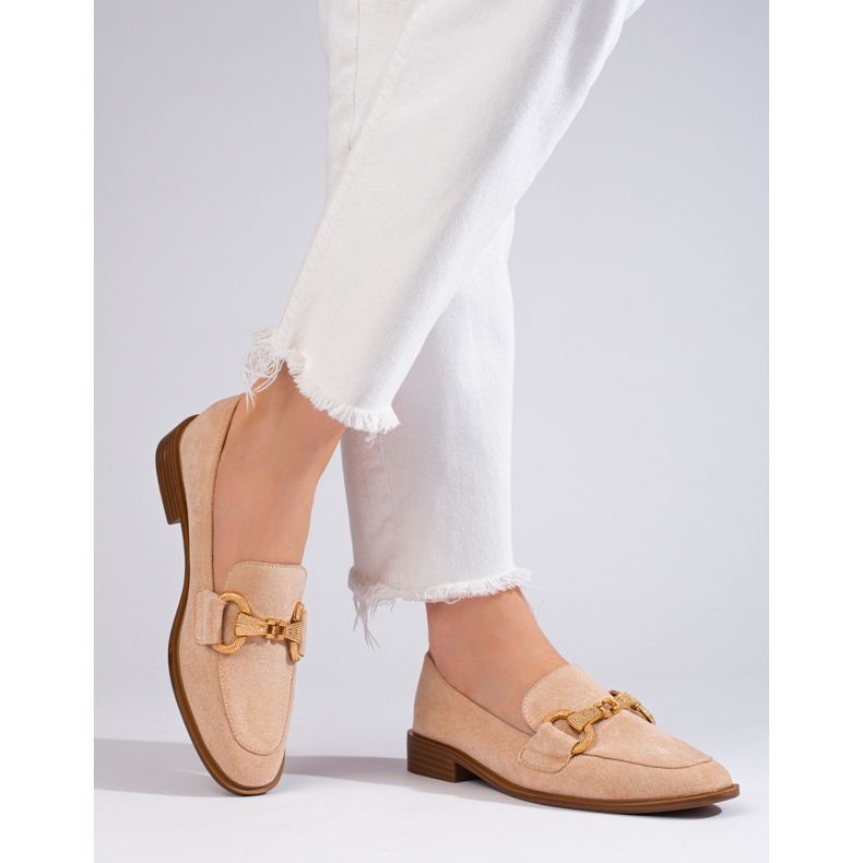 Seastar Beige Wildleder-Loafer von Shelovet für Damen 1