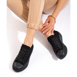 Damen-Plateau-Sneaker Shelovet schwarz 1