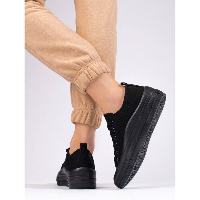 Damen-Plateau-Sneaker Shelovet schwarz 2