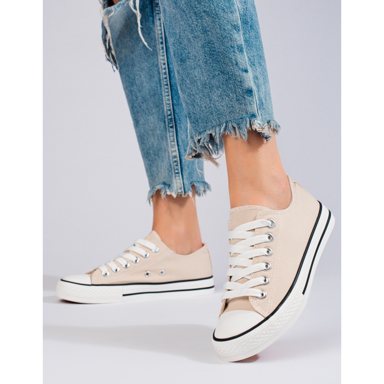 Beige Turnschuhe für Damen von Shelovet 2