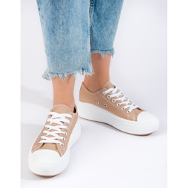 Beige High-Plateau-Sneakers von Shelovet 1