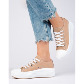 Beige High-Plateau-Sneakers von Shelovet 2