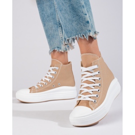 Beige High-Plateau-Sneakers von Shelovet 2