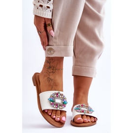 PE1 Modische Damensandalen mit Dekoration Weiß Halsey 1