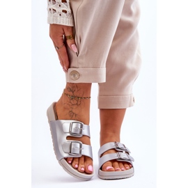 Plateau-Slipper für Damen Silver Vertigo silber- 1