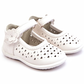 PA1 Hohe durchbrochene Ballerinas für Kinder mit Klettverschluss Weiß Jianna 1