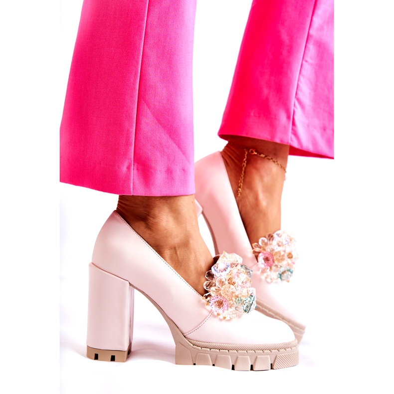 PA2 Elegante Pumps mit Ornament Uni Hellrosa Caterine 2