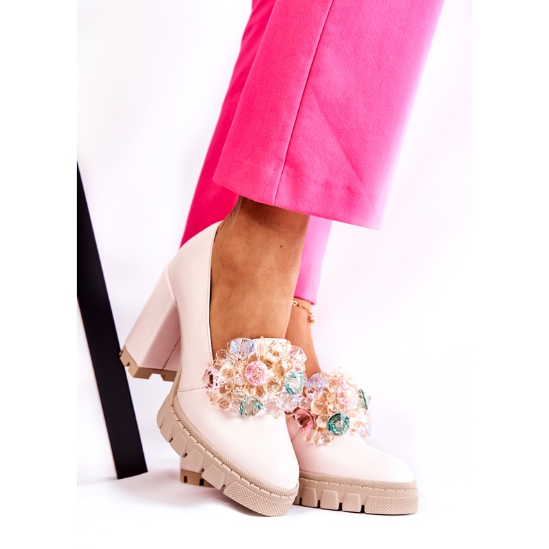 PA2 Elegante Pumps mit Ornament Uni Hellrosa Caterine 3