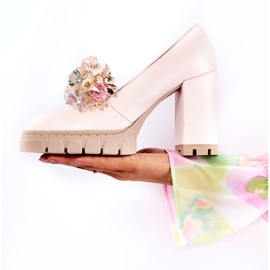 PA2 Elegante Pumps mit Ornament Uni Hellrosa Caterine 4