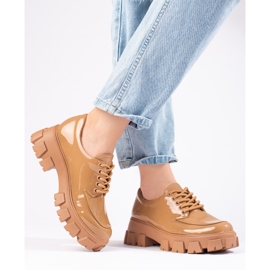 Shelovet beige Schnürschuhe 1