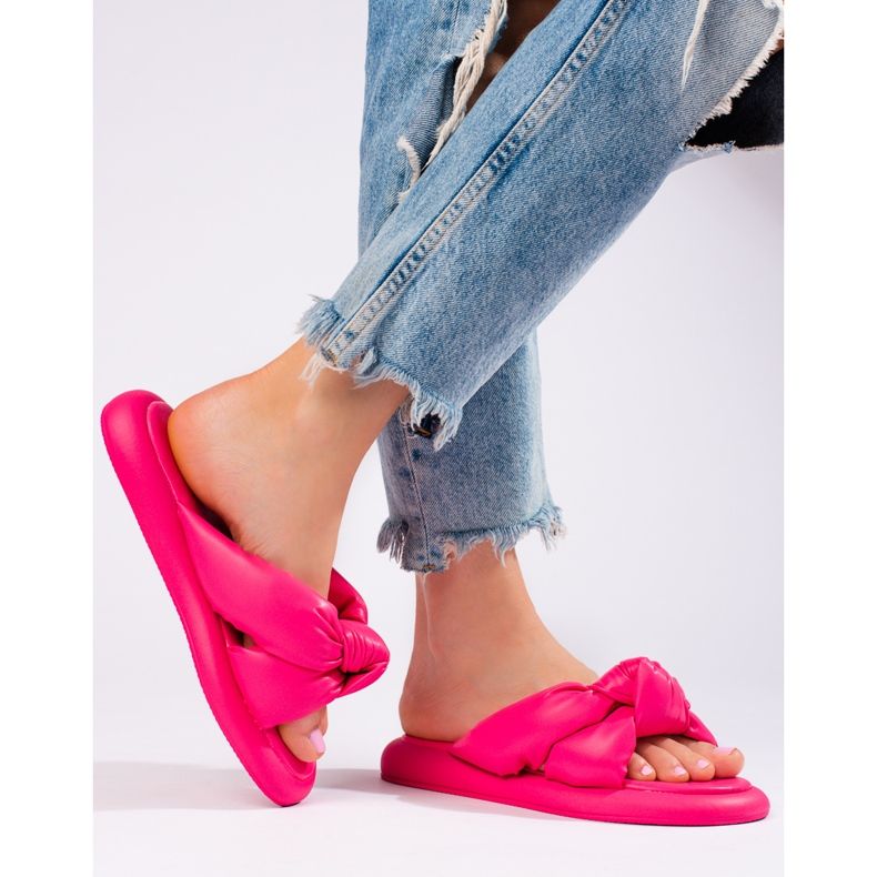 Rosafarbene Shelovet-Hausschuhe für Damen 1