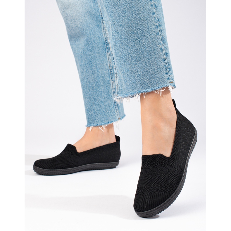 Shelovet Damen-Textil-Slipper schwarz 1