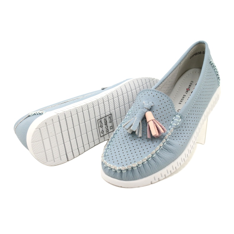 Modischer durchbrochener Loafer Evento 23PB08-5372 Blau 5
