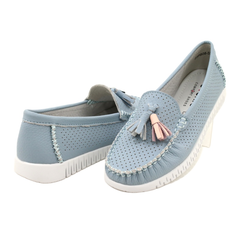 Modischer durchbrochener Loafer Evento 23PB08-5372 Blau 4