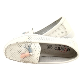 Modische durchbrochene Mokassins mit Fransen Evento 23PB08-5372 Weiß 6