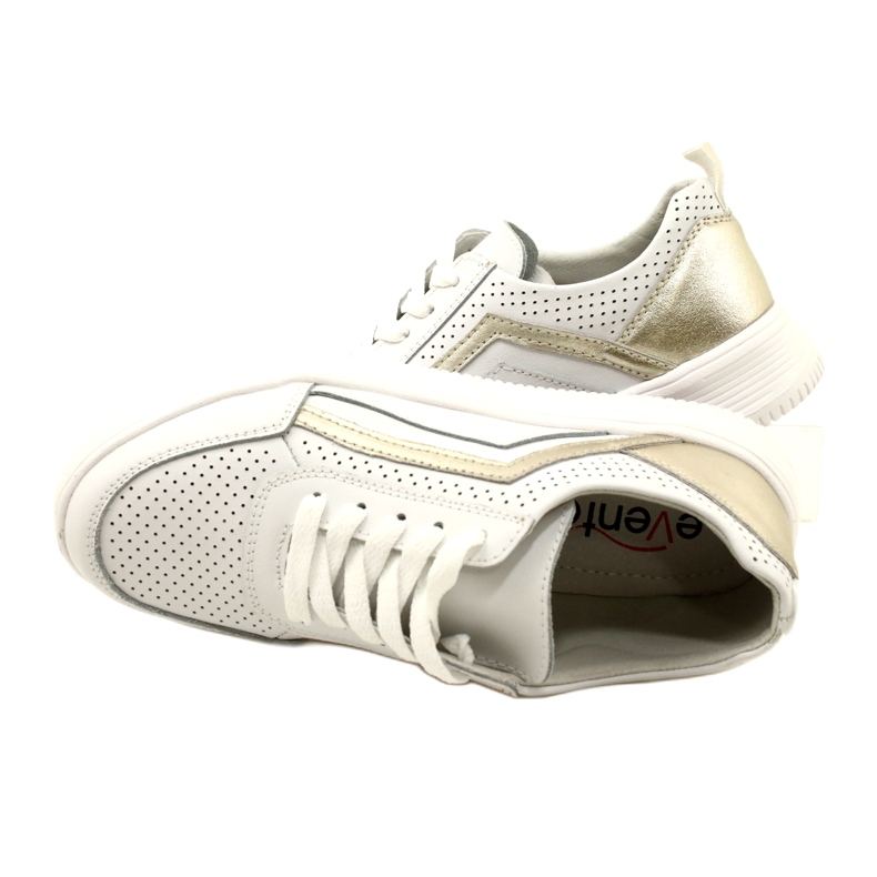 Weiße und goldene Schnürschuhe aus Leder Evento 23PB08-5389 6