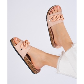 W. Potocki Damen Wildlederhausschuhe mit Kette Potocki rosa 1