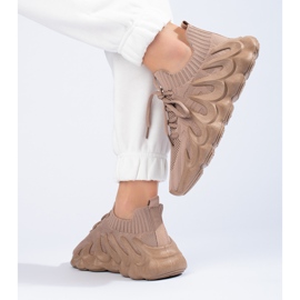 Damensneaker Shelovet aus braunem Stoff 2