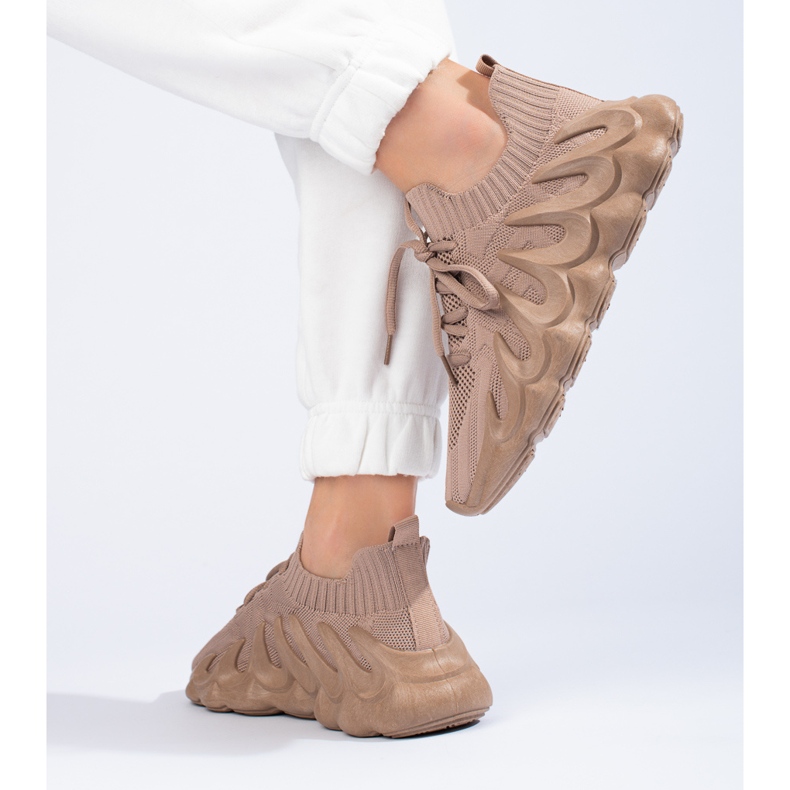 Damensneaker Shelovet aus braunem Stoff 2