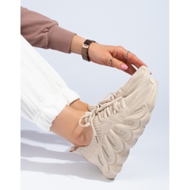 Damensneaker Shelovet aus beigefarbenem Stoff 1