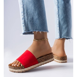 Rote Flip-Flops mit Korksohle von Clovis 2