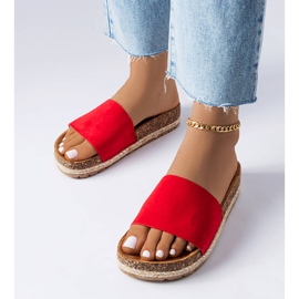 Rote Flip-Flops mit Korksohle von Clovis 1