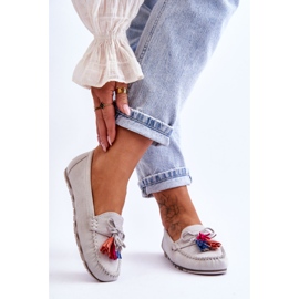 Wildlederloafer mit Schleife und Fransen Grau Dorine 2