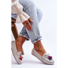 Wildlederloafer mit Schleife und Fransen Grau Dorine 5