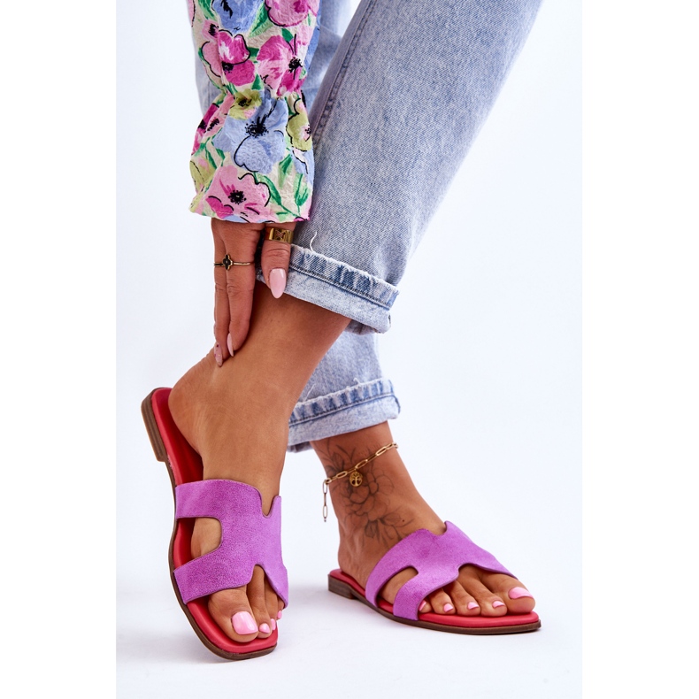 PS1 Klassische Wildlederhausschuhe für Damen Lila Evana violett 2