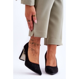 Klassische Wildleder Pumps Black Elizabeth schwarz 1