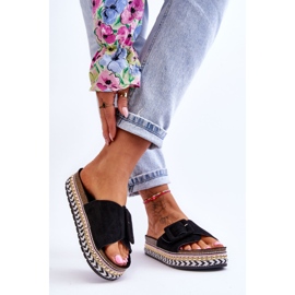 PS1 Damensandalen auf einer verzierten Plattform Schwarz Joyce 2